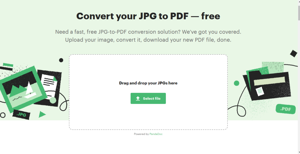 JPG to PDF converter from PDFplatform