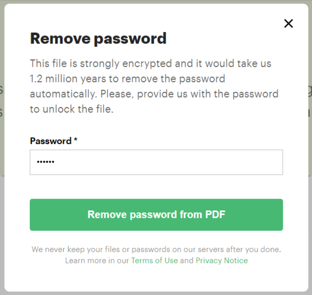Removing a Password