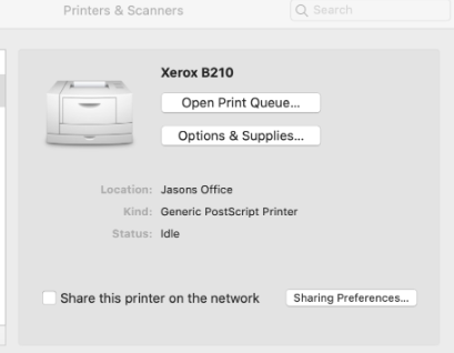 Printer settings
