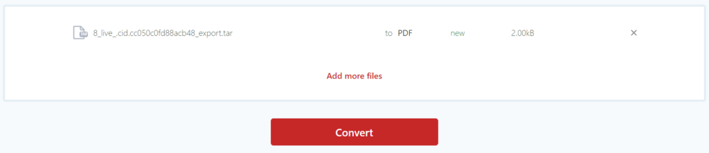 TAR to PDF converter